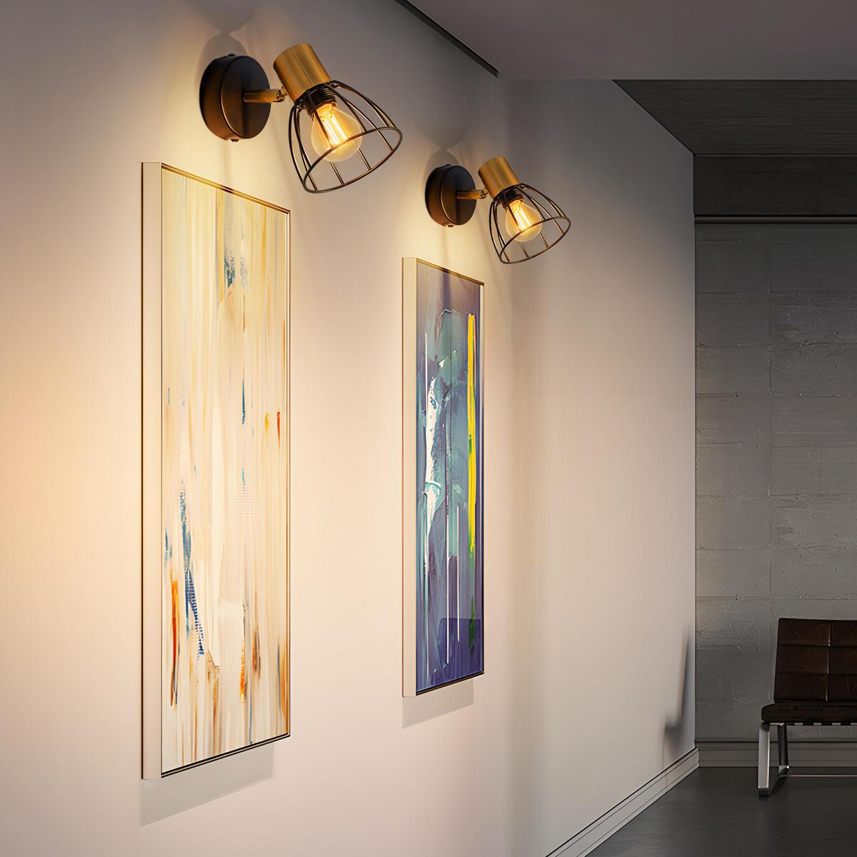 WANDLEUCHTE Veyra 10/13.5/14 cm - Schwarz, Metall (13.5/14/10cm) - ZMH