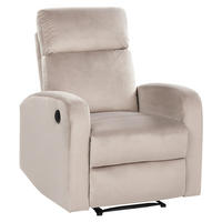 SESSEL Samtstoff taupe elektrisch verstellbar Verdal - Beige, Textil (76/102/62cm) - Beliani