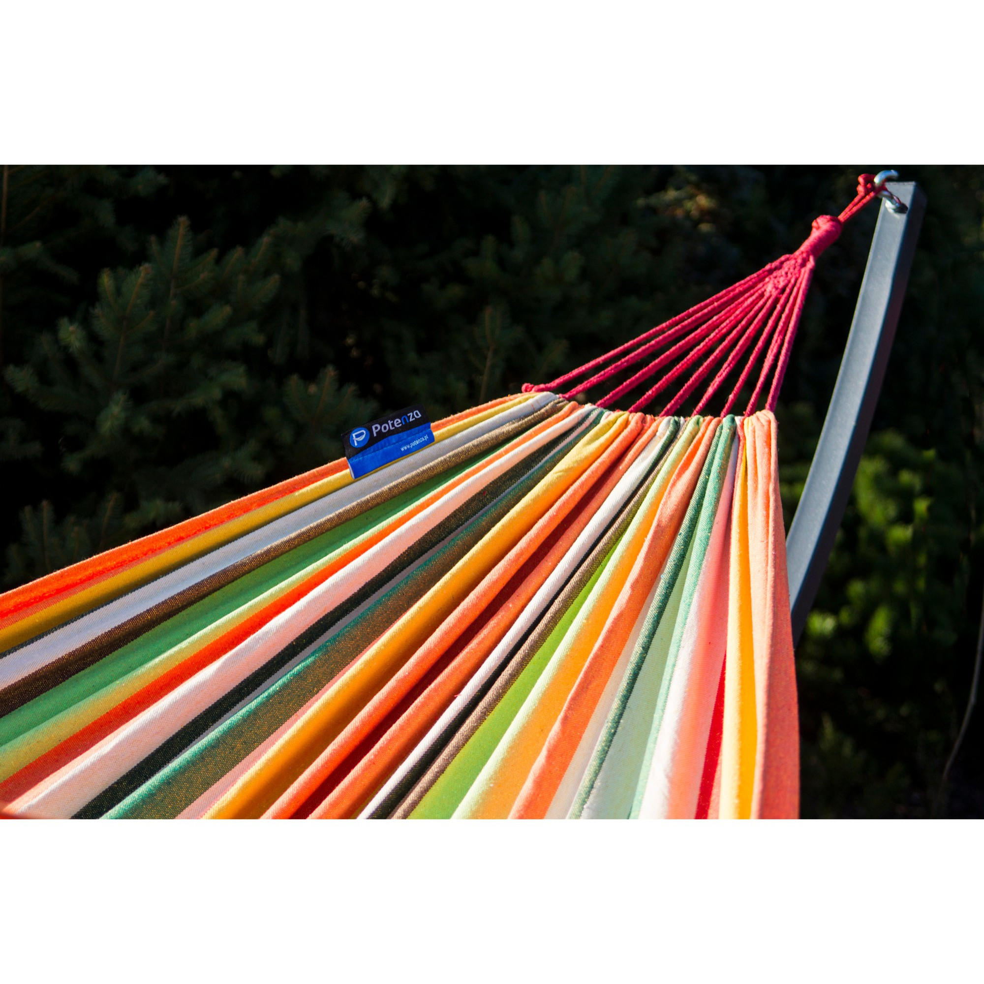 HÄNGEMATTE mit Gestell für 2 Personen, 365/120/125/200kg - Orange, Metall (365/125/120cm) - Potenza