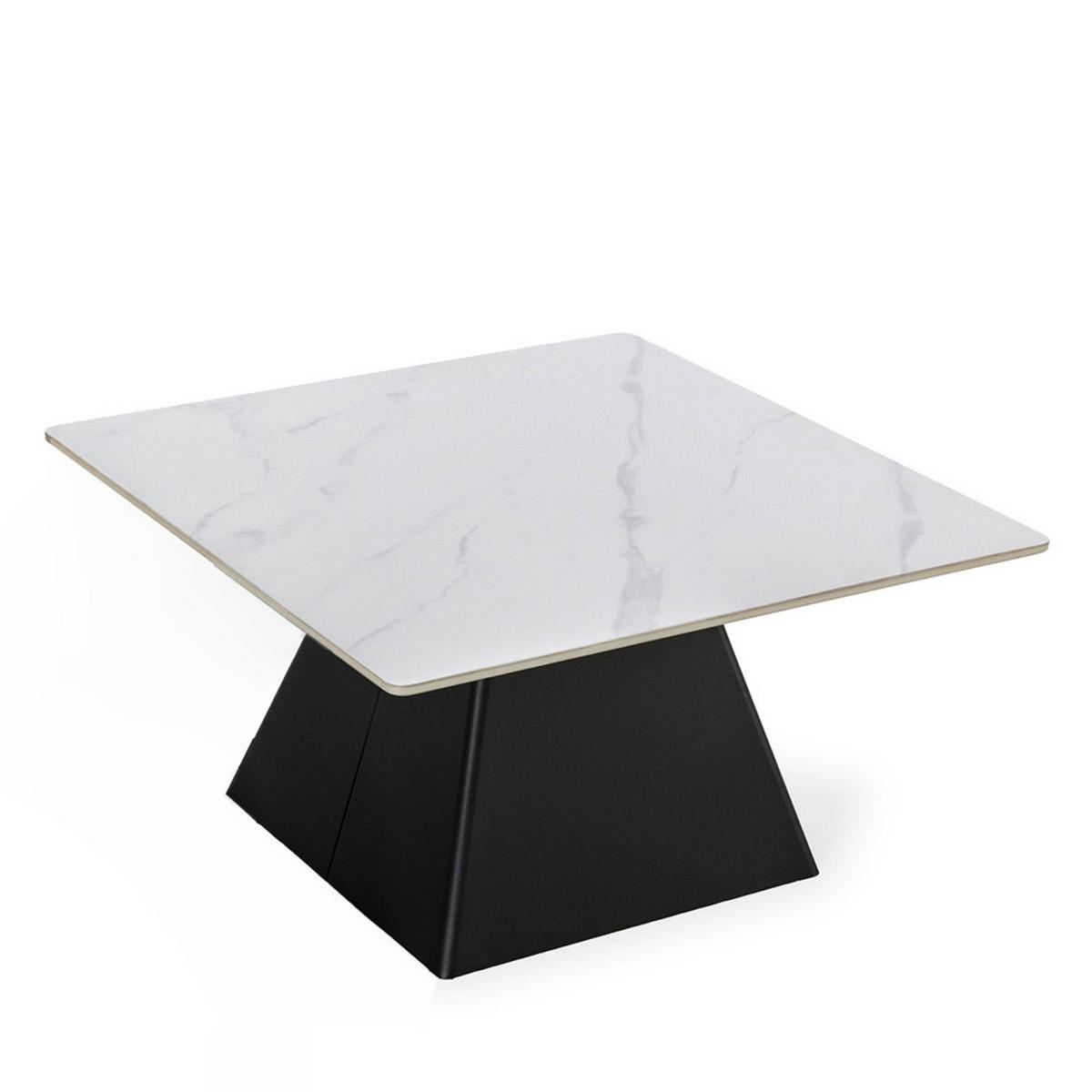 COUCHTISCH Merve Schwarz 80/80/43 cm - Schwarz, Stein (80/80/43cm) - Drawer