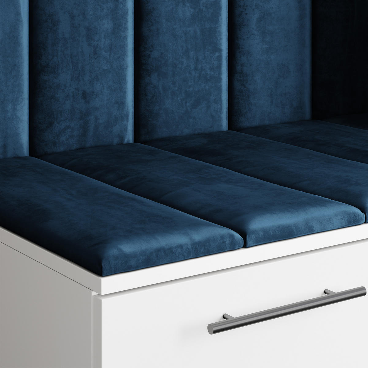 GARDEROBENSCHRANK REMA 150/240/60 cm Modern Garderobe-Set Weiß - Blau/Weiß, Holzwerkstoff (150/240/60cm) - MASSENO