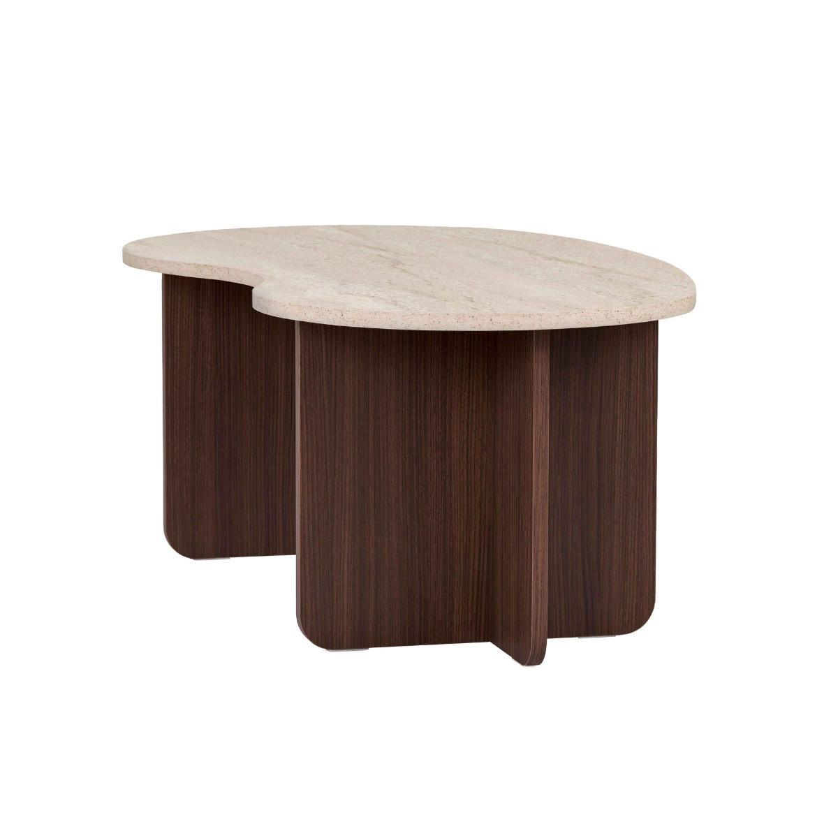 COUCHTISCH mit organischer Platte 60/40/110 cm - Beige, Holzwerkstoff (110/60/40cm) - Calicosy
