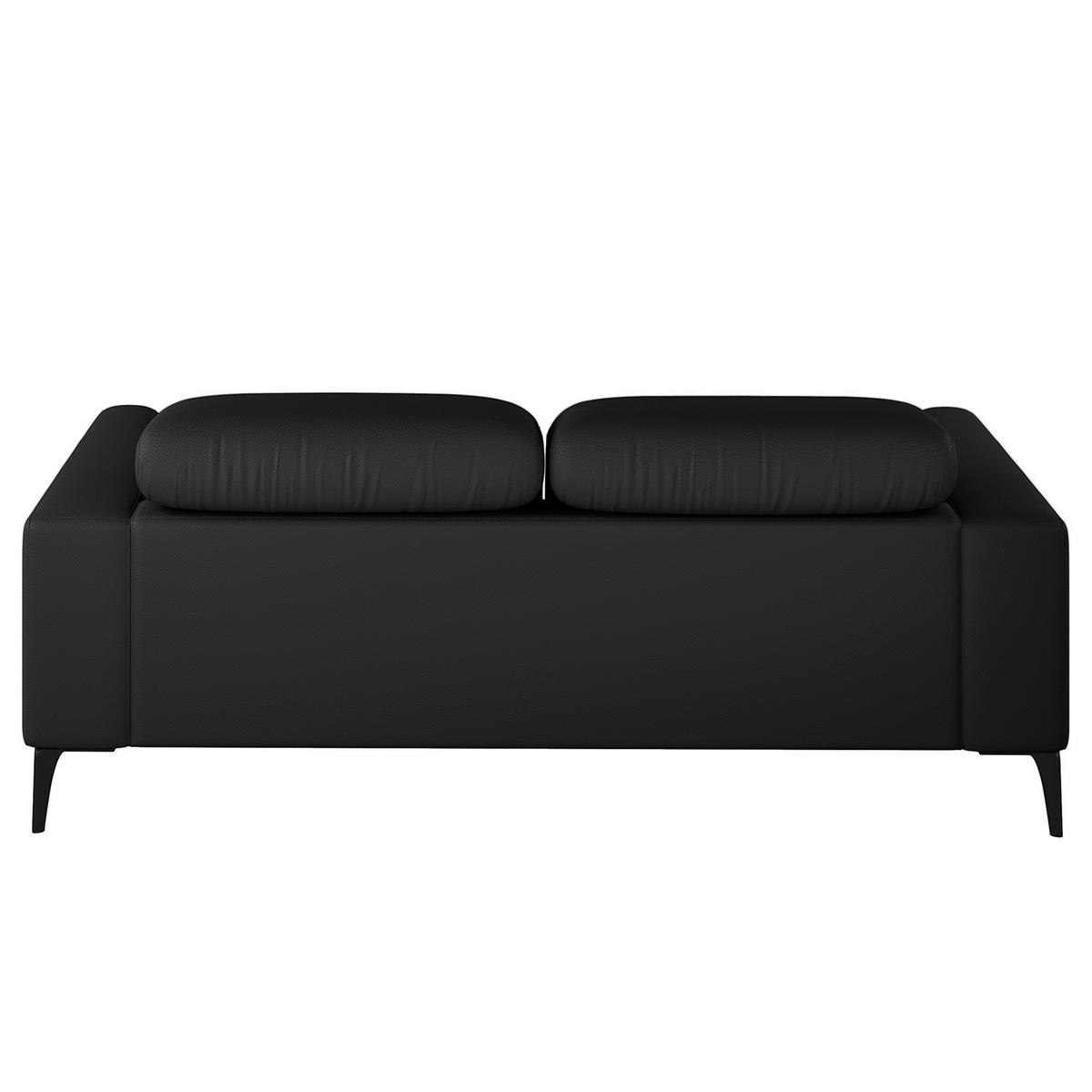 2-SITZER SOFA - Schwarz, Leder/Metall (170/73/107cm) - home24