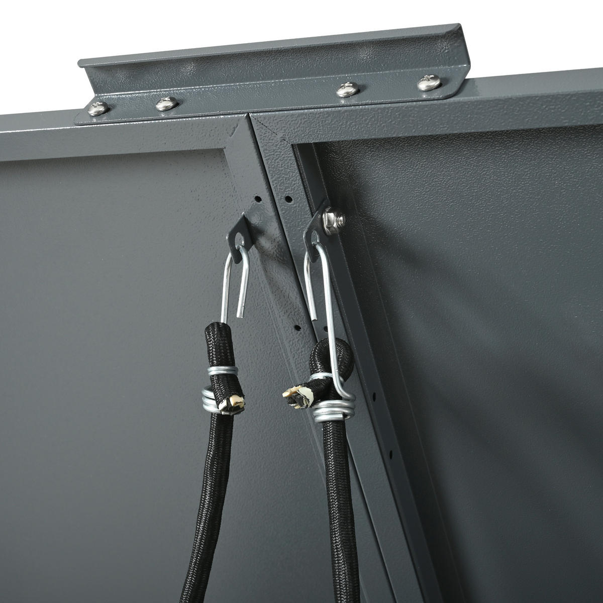 MÜLLTONNENBOX aus Stahl in Grau Holzoptik mit hydraulischem Klappdeckel - Grau, Metall (132/118.5/80cm) - Modfu