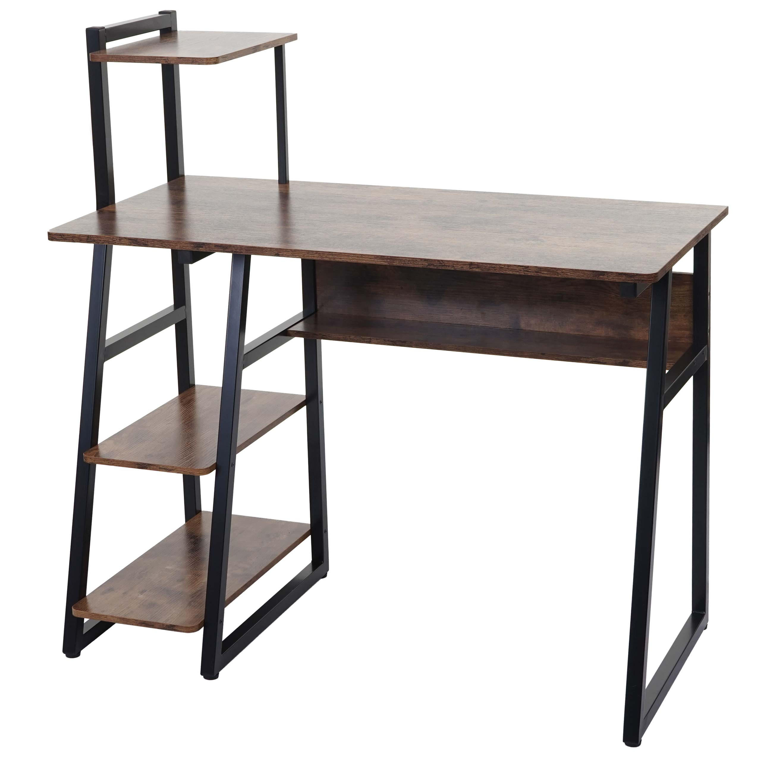 SCHREIBTISCH MIT REGAL eckig Braun - Braun, Metall (50/100/102cm) - MCW
