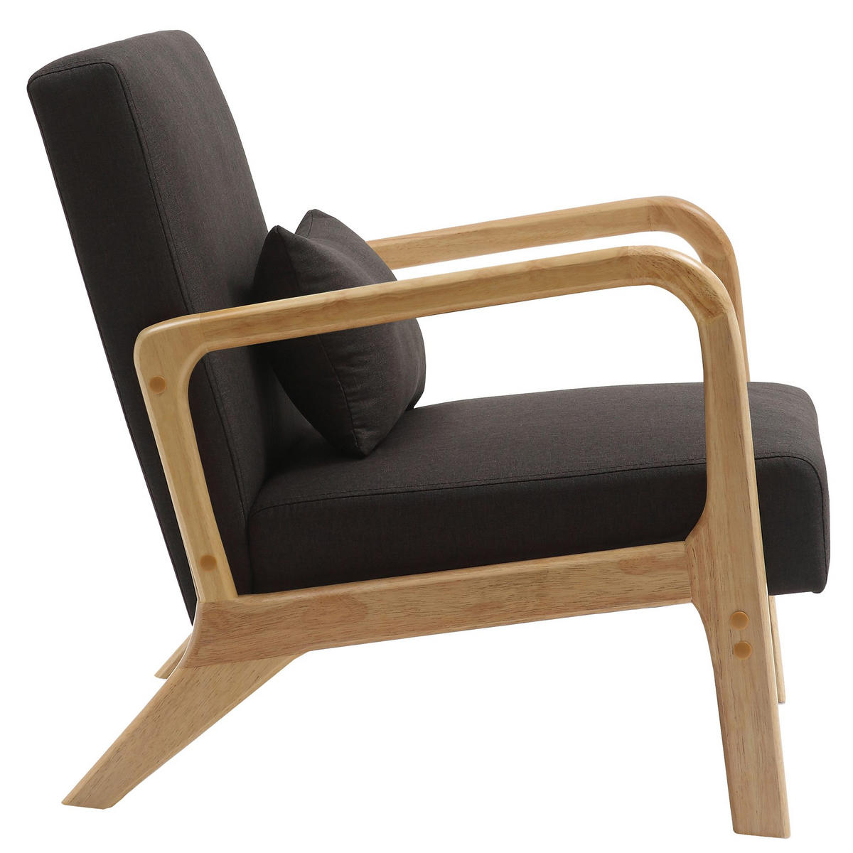SESSEL Holz braun - Eukalyptusholzfarben/Braun, Holz/Textil (64/74/80cm) - CLP