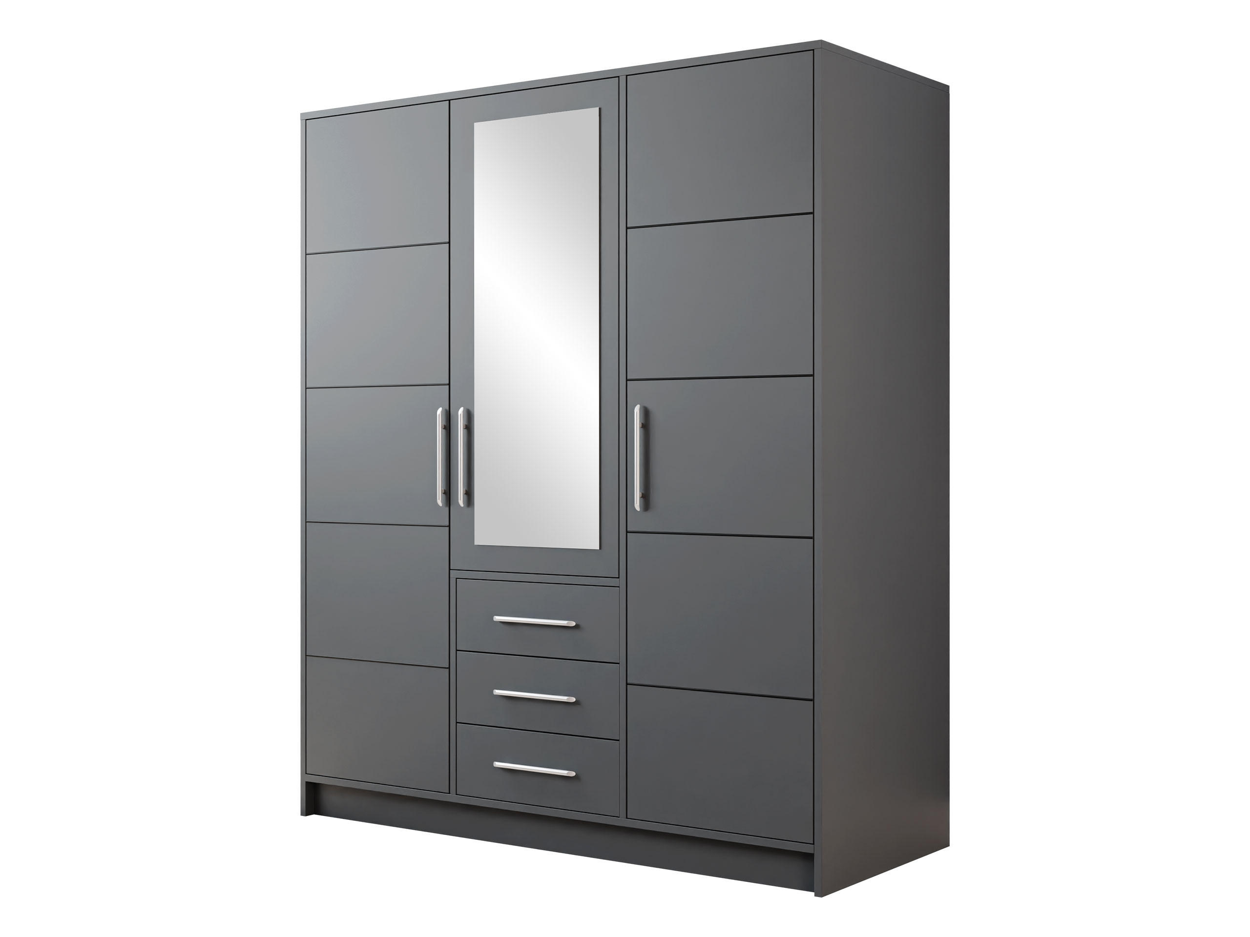 DREHTÜRENSCHRANK Bali D3 - Silberfarben/Graphitfarben, Holzwerkstoff/Kunststoff (58/200/147cm) - MIRJAN24