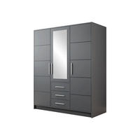 DREHTÜRENSCHRANK Bali D3 - Silberfarben/Graphitfarben, Holzwerkstoff/Kunststoff (58/200/147cm) - MIRJAN24
