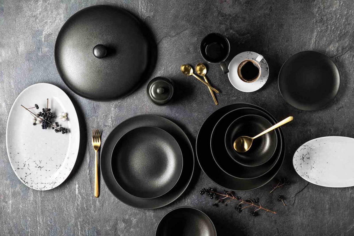 KOMBISERVICE Liberty Brace weiß-grau 30er Set - Weiß/Grau, Keramik (1/1/1cm) - Seltmann Weiden