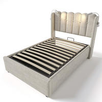STAURAUMBETT 90/200 cm DE-00556, in Leinen Naturfarben, Leselicht - Naturfarben, Metall (90/200cm) - ComfortXL