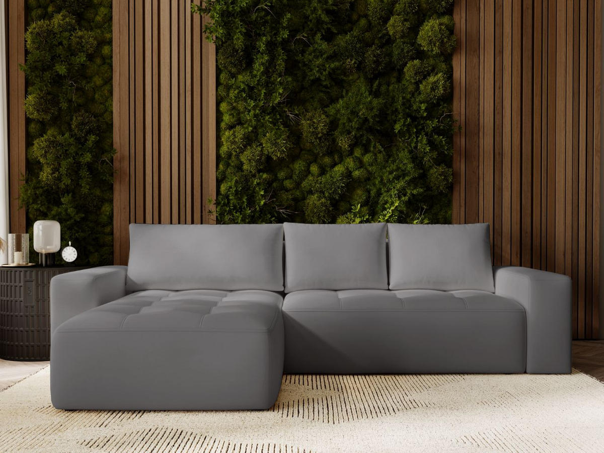 ECKSOFA Portland Dunkelgrau Links - Dunkelgrau, Holz/Kunststoff (165/250cm) - Graingold