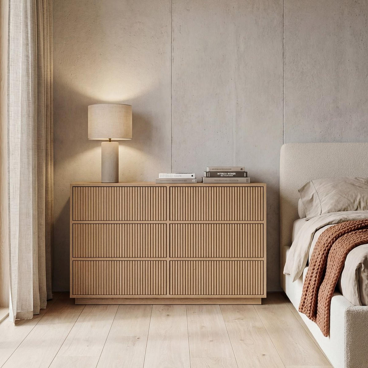 SCHUBLADENKOMMODE DOPPELTE Saven Natürlich 120 cm x 77 cm - Naturfarben, Holzwerkstoff (120/77/40cm) - Klast Home