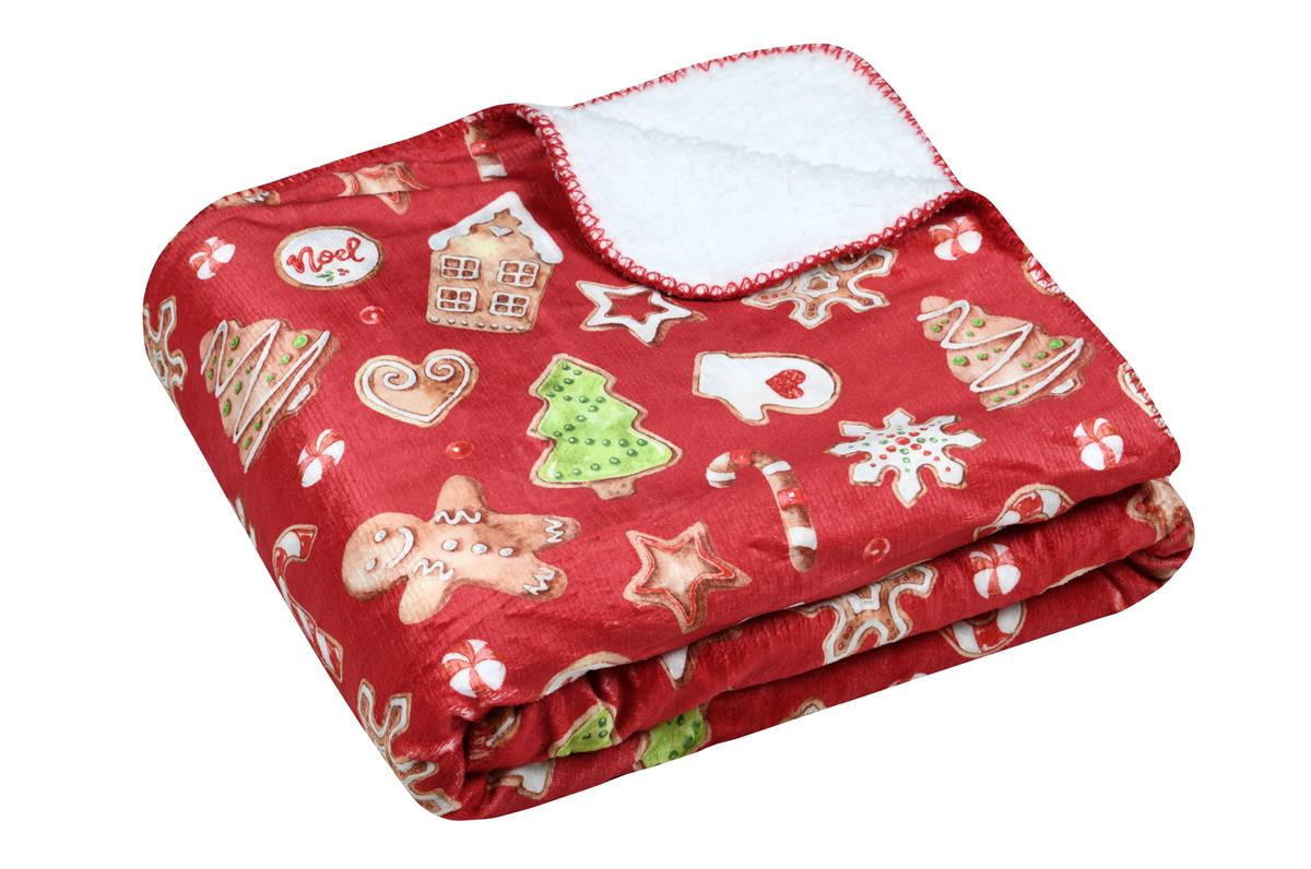 WEIHNACHTSDECKE Noel 130/160 cm - Rot, Textil (160/130cm)