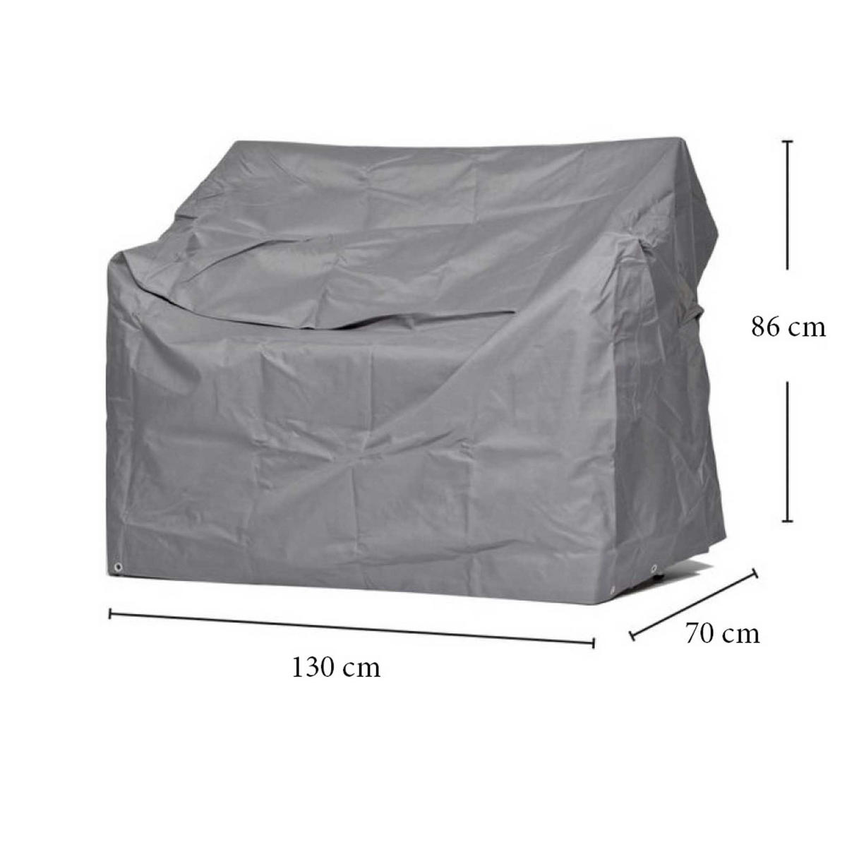 SCHUTZHÜLLE Aero Protect Dunkelgrau für Gartenbänke 2-Sitzer - Grau, Metall (130/86/70cm) - Mr. Deko