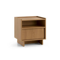 SUNA Nachtschrank Nachttisch Japandi Design Eiche Caramel grifflos 50 cm breit - Braun, Holzwerkstoff (50/51/39cm) - Bettso