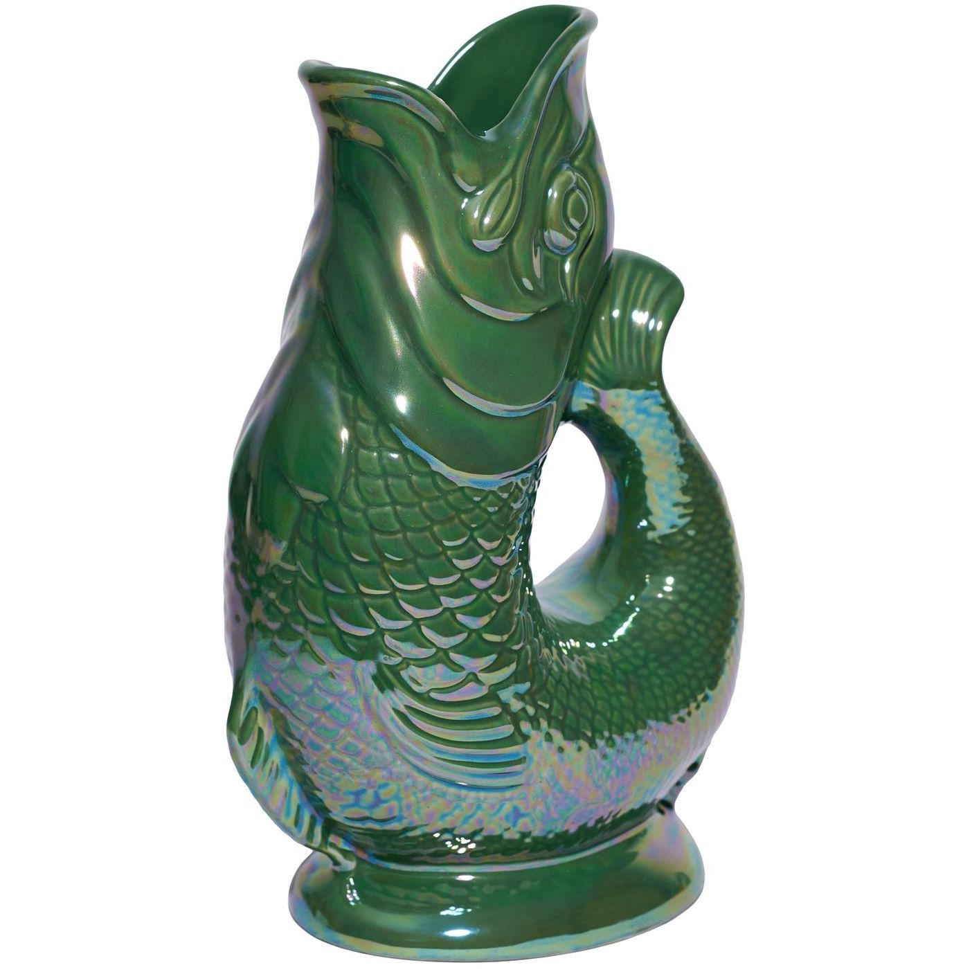 KARAFFE mit „Gluck-Gluck“-Geräusch 27,5/17/9,5 cm - Grün, Keramik (1.2L) - Gluckigluck