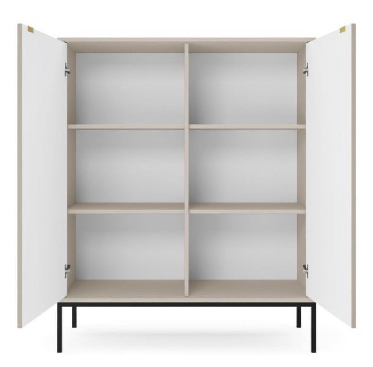 KOMMODE Kaschmir NEW K104 Gerillt Schwarz - Ecru, Holzwerkstoff (104/125/39cm) - Sepro Meble