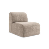 SOFAELEMENT Chenille Stoff Beige - Schwarz/Cappuccino, Holzwerkstoff/Kunststoff (70/75/94cm) - Makamii
