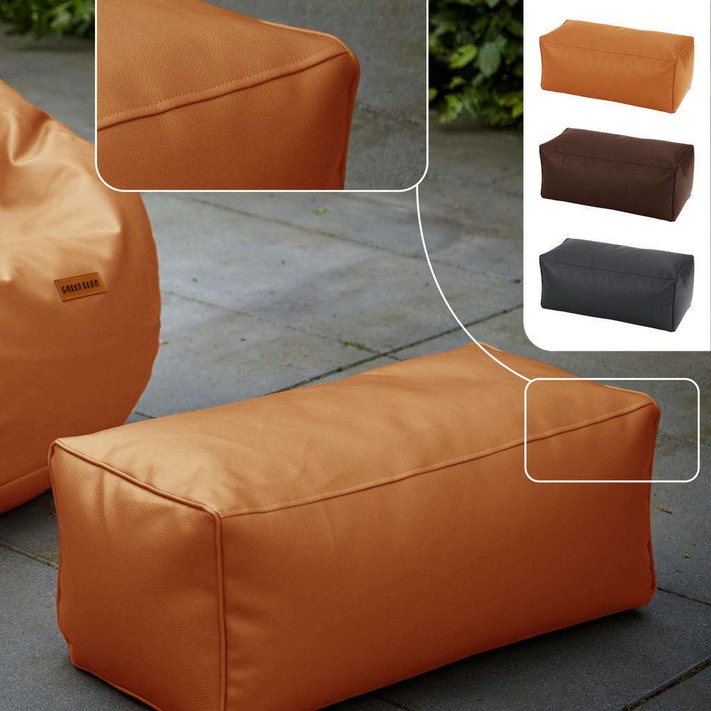 Thumbnail - Green Bean Sitzsack-Hocker, Cognac, Textil, Füllung: Styroporkugeln, Rechteckig, 33x28x28 cm, Hergestellt in Deutschland...