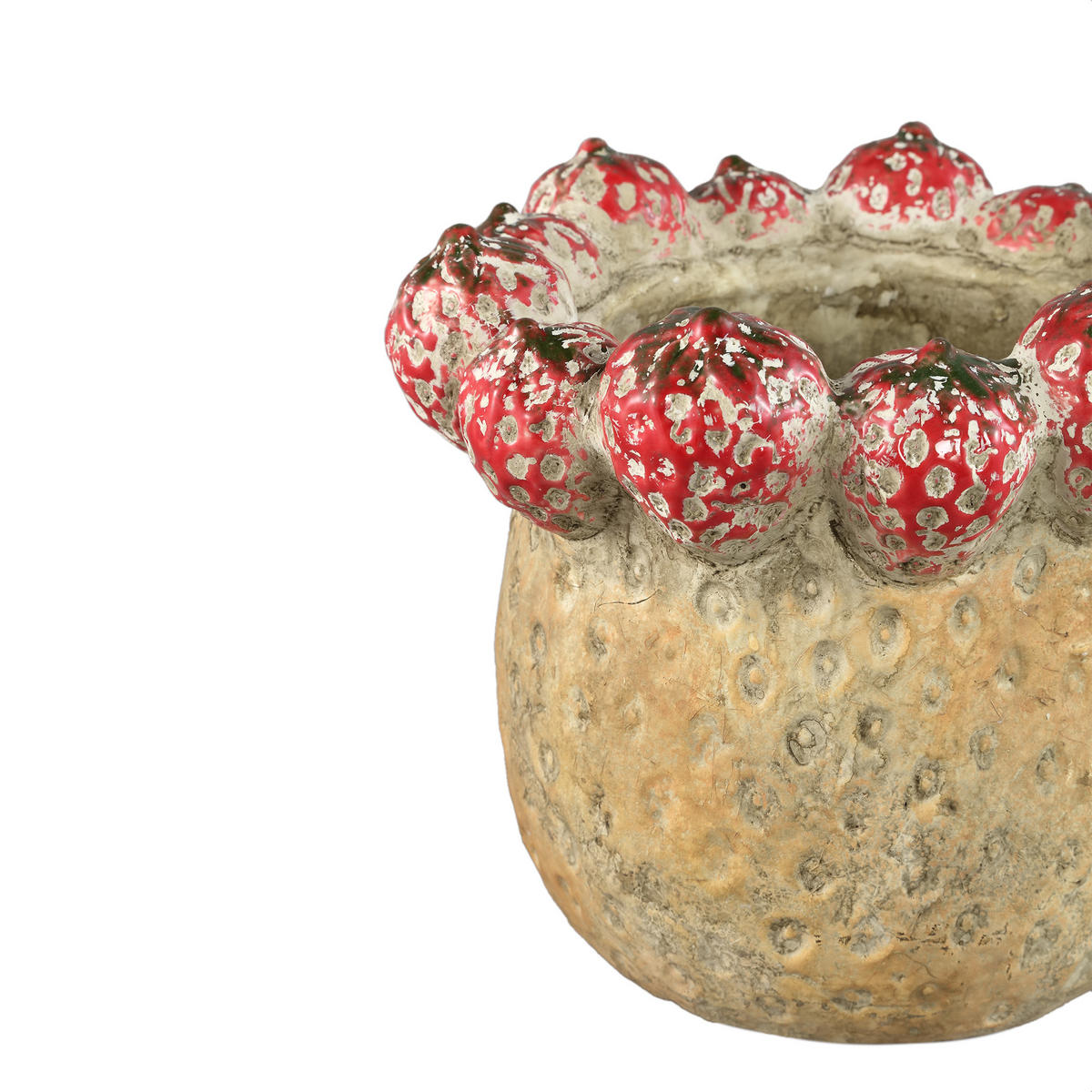 TOPF Fruitsy Rot 23.5/23.5/20cm - Rot, Keramik (20cm) - PTMD Collection