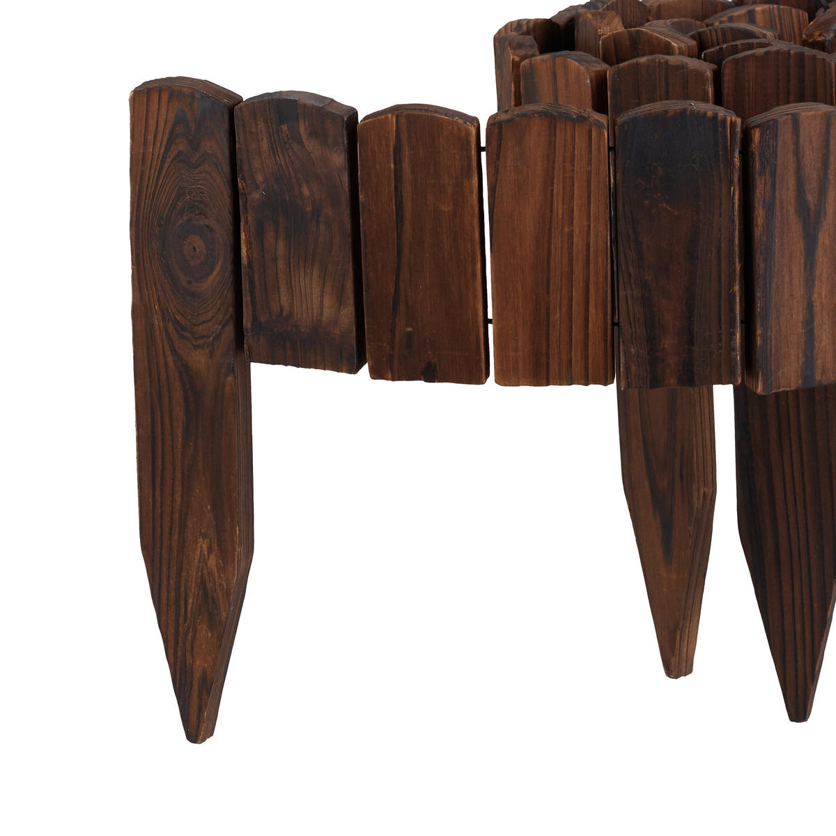 BEETEINFASSUNG - Dunkelbraun, Holz (200/25/1cm) - Relaxdays