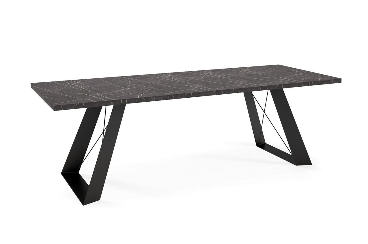 ESSTISCH Corso - Schwarz, Holzwerkstoff/Metall (80/140/76cm) - Meblini