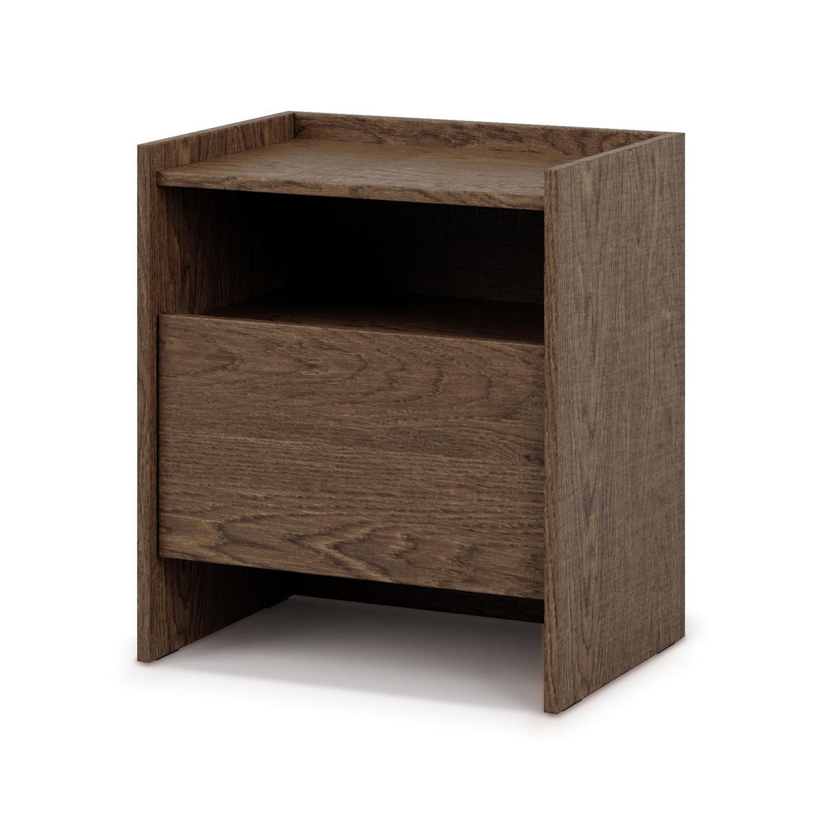 NACHTTISCH Juni mit 1 Schublade, 50 cm, Baltic Storm Eiche - Dunkelbraun, Holzwerkstoff (53/60/38cm) - Beautysofa