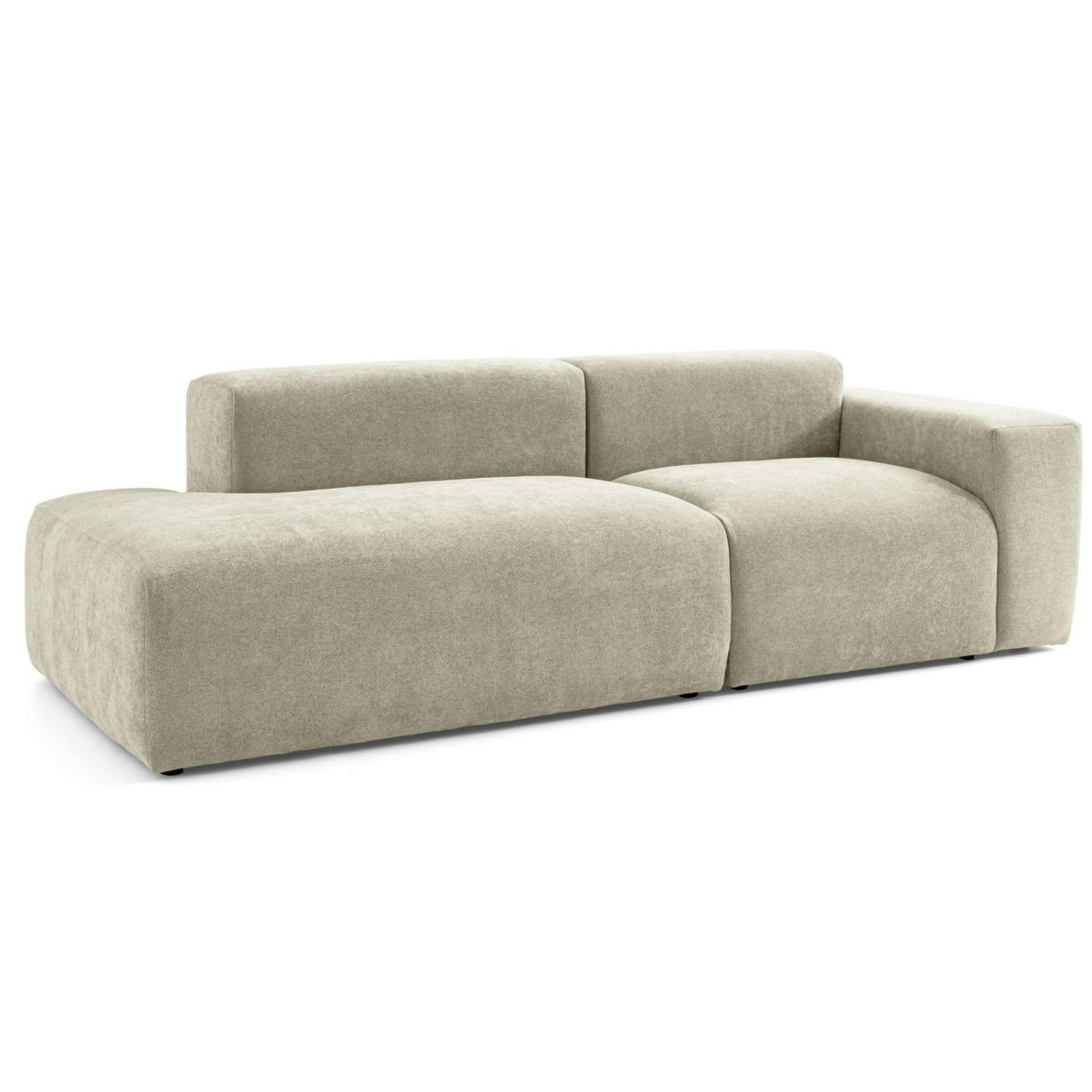 3-SITZER modulares Sofa HEAVEN SET 1 Links, Breite 255 cm Webstoff Olivgrün - Schwarz/Olivgrün, Holz/Kunststoff (255/71/102cm) - Muffo