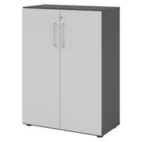 AKTENSCHRANK - 3 Ordnerhöhen 42/80/110 cm in Graphitfarben/Grau - Graphitfarben/Grau, Holzwerkstoff (80/110/42cm) - bümö