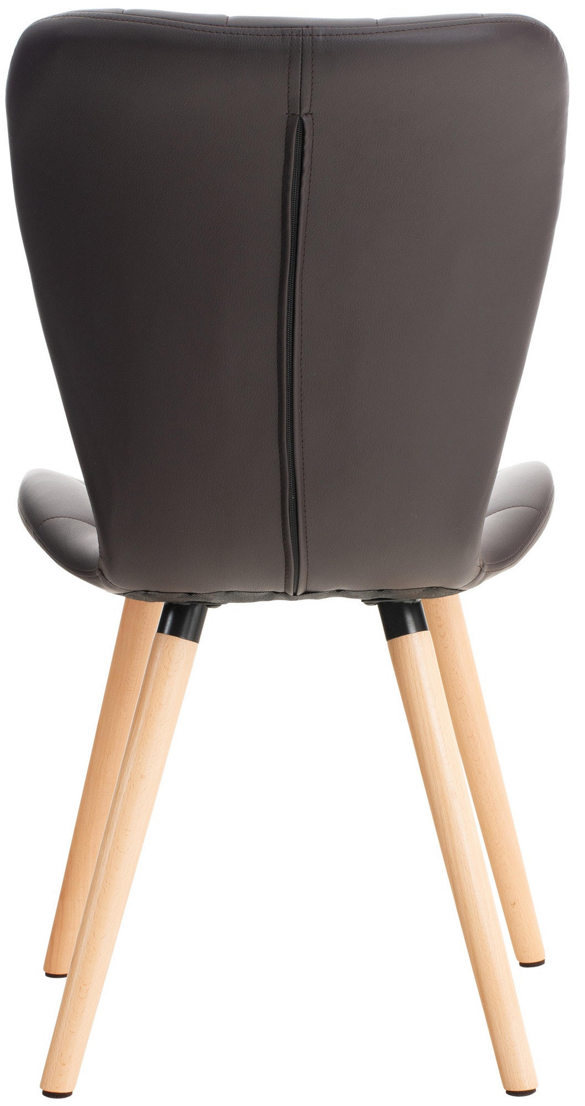 STUHL Lederlook braun - Eukalyptusholzfarben/Braun, Holz/Textil (50/88/63cm) - CLP