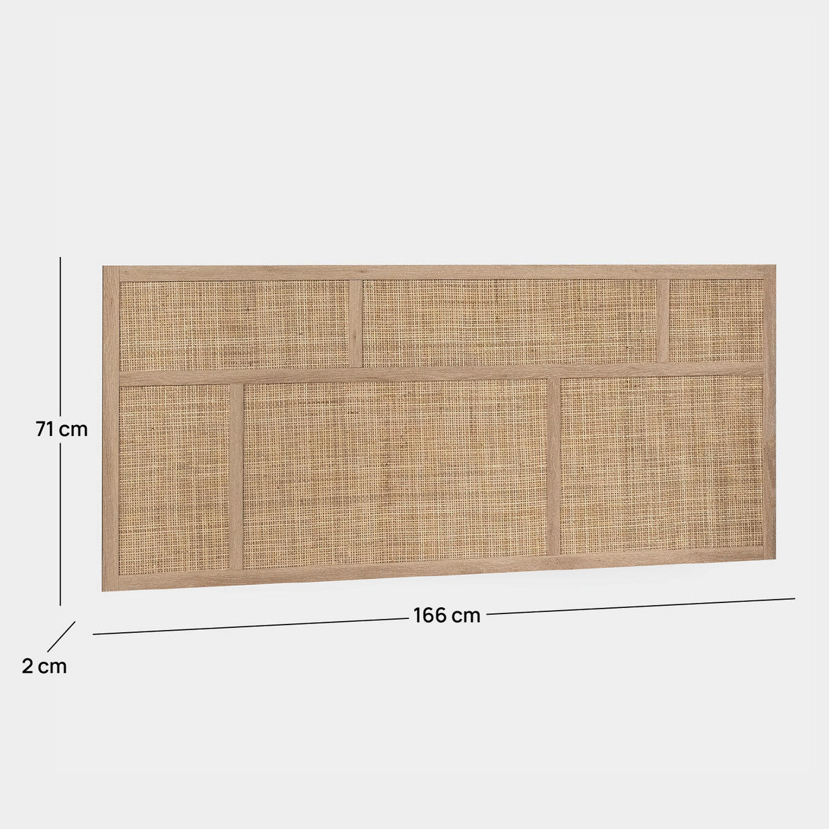 KOPFTEIL DOPPELTES Ikigai Natürlich 166 cm x 71 cm - Naturfarben, Holzwerkstoff (166/2cm) - Klast Home