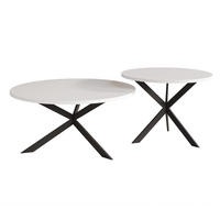 COUCHTISCH rund auf MDF,Weiß - Schwarz/Weiß, Holzwerkstoff (75/75/36cm) - Idohome