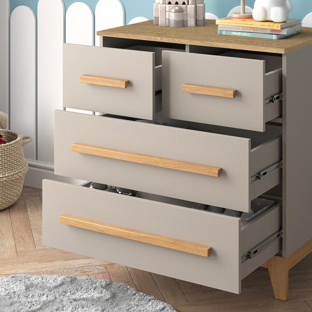 KOMMODE Malia Cashmere-Eiche 80 x 88 cm mit 4 Schubladen - Kaschmir, Holzwerkstoff (80/88/53.4cm) - VitaliSpa