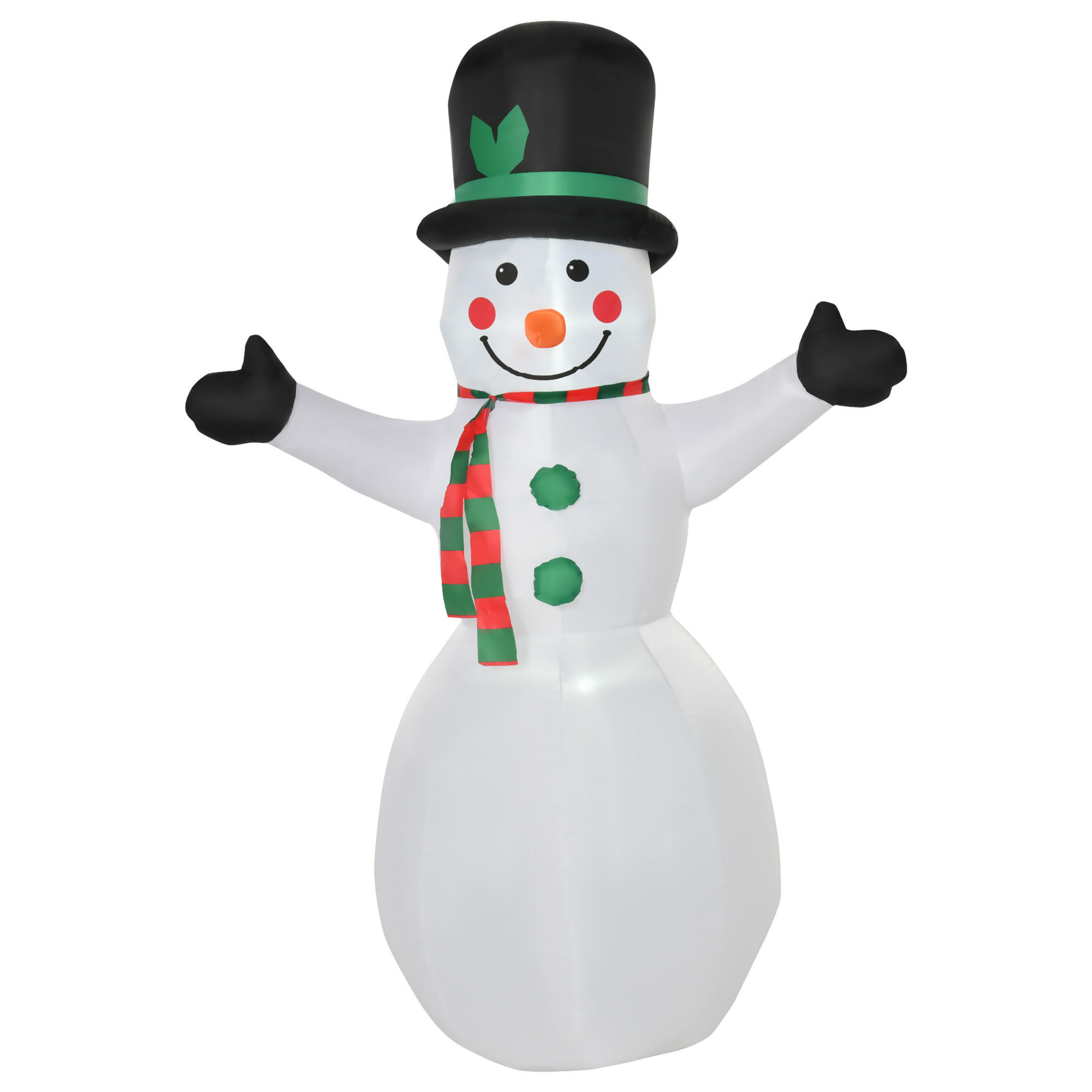 Homcom Weihnachtsschneemann Weiß 72x193x130 cm