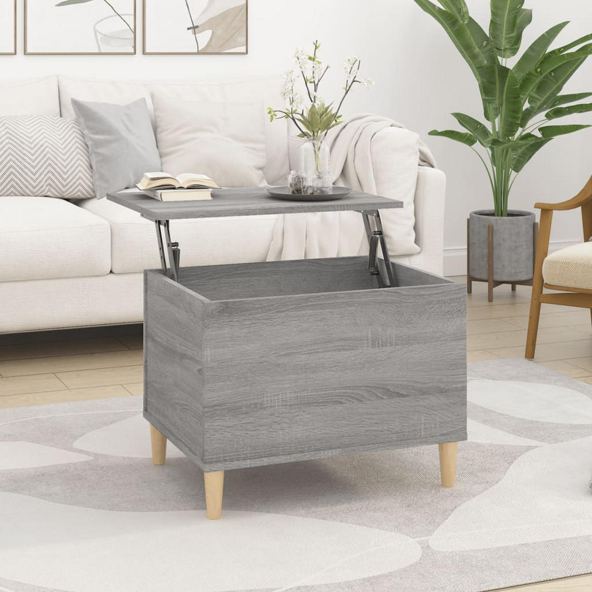 COUCHTISCH Grau Sonoma 60x44,5x45 cm Holzwerkstoff - Grau, Holzwerkstoff (44.5/60/45cm) - furnicato