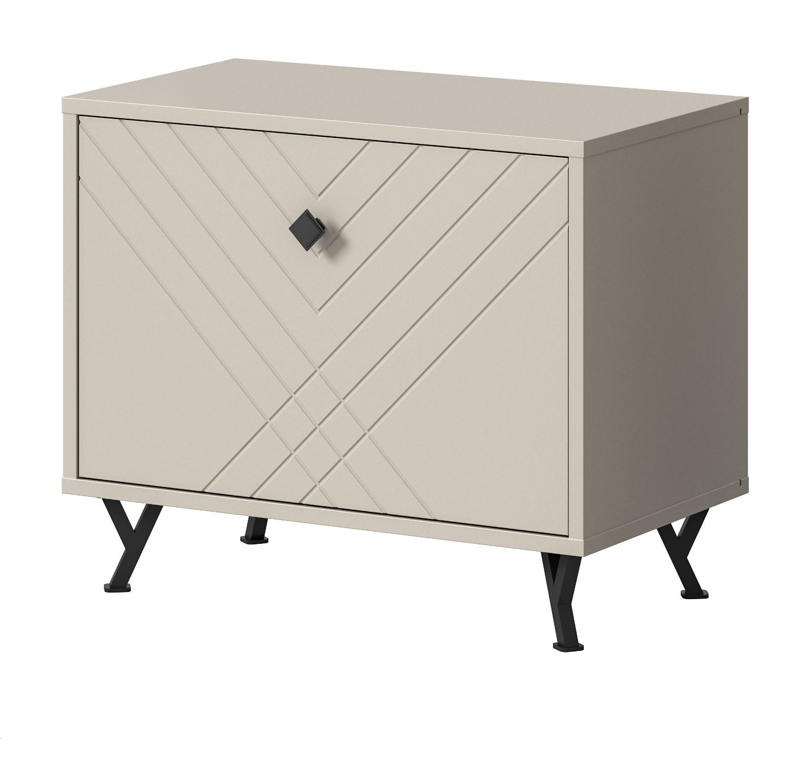 GARDEROBENBANK Sand matt 60 cm, Sitzbank mit Soft-Close - Sandfarben/Beige, Holzwerkstoff/Metall (60/50/35cm) - Inn.Furn