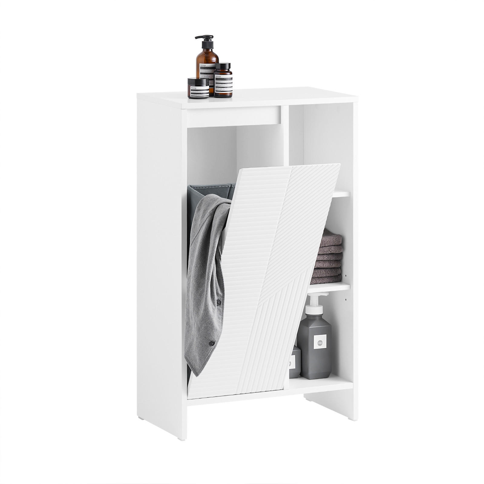 WÄSCHESCHRANK Weiß - Weiß, Holzwerkstoff (50/86/30cm) - SoBuy