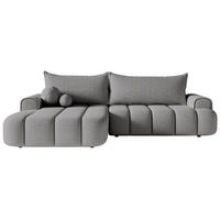 ECKSOFA Dandelino Grau mit Bouclé-Bezug, links - Schwarz/Grau, Kunststoff/Textil (275/168cm) - Selsey