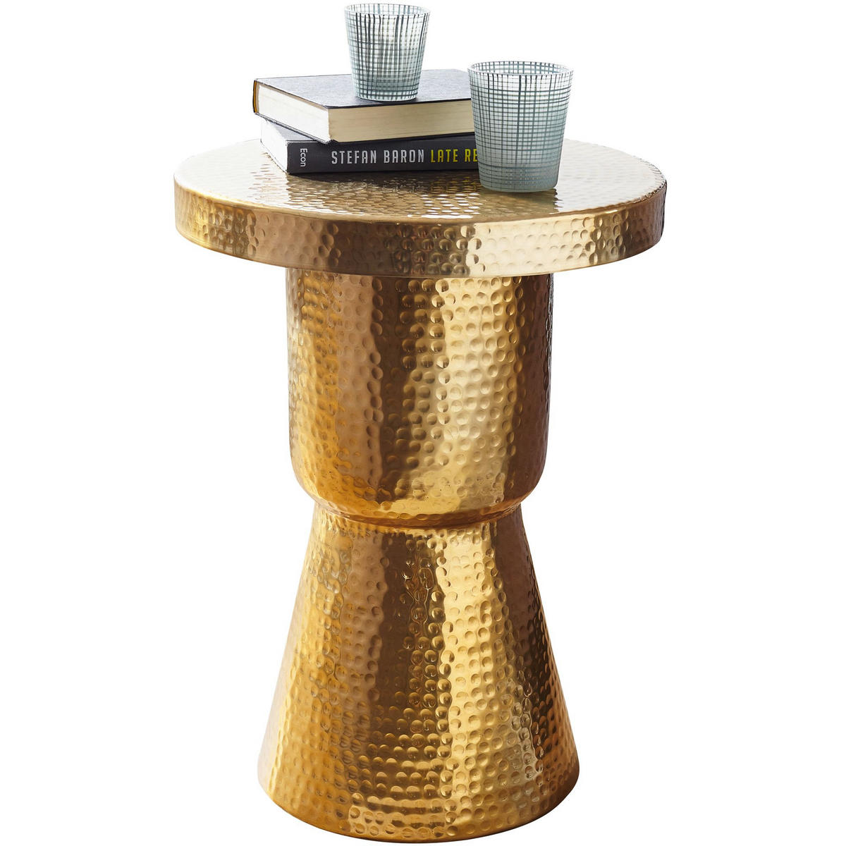 BEISTELLTISCH Aluminium Hammerschlag Orientalisch ENNS, Gold 43x43x59 cm - Goldfarben, Metall (43/43/59cm) - KADIMA DESIGN