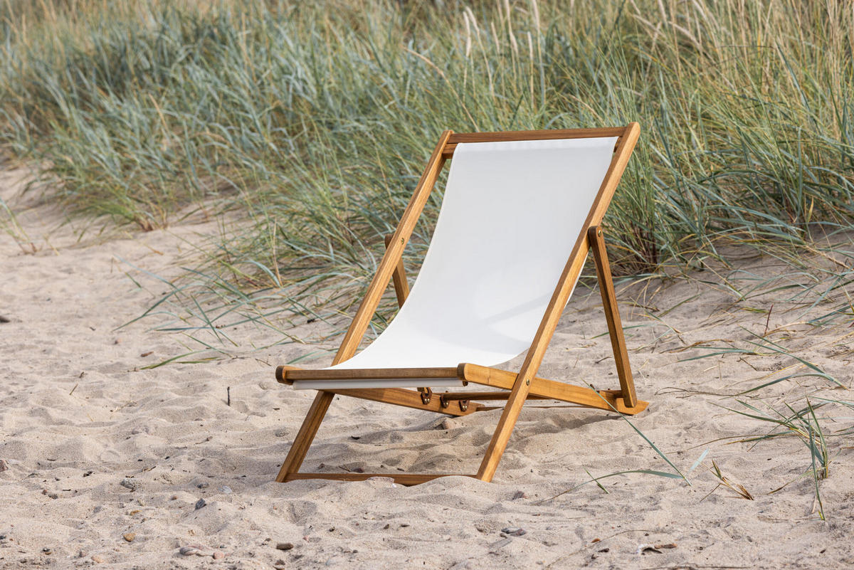 SONNENLIEGE PEACHY Weiß 57x105x80 cm - Weiß, Holz (57/80/105cm) - FURNLUX