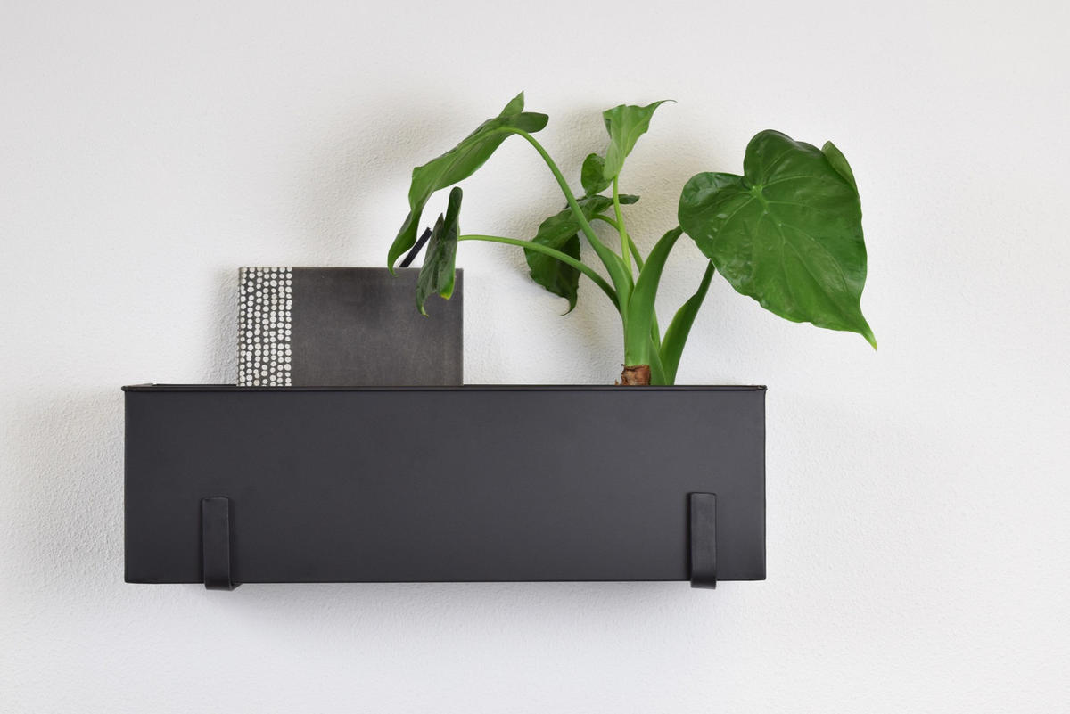 WANDREGAL Flora Schwarz - Schwarz, Metall (50/15/15cm) - LOFT42