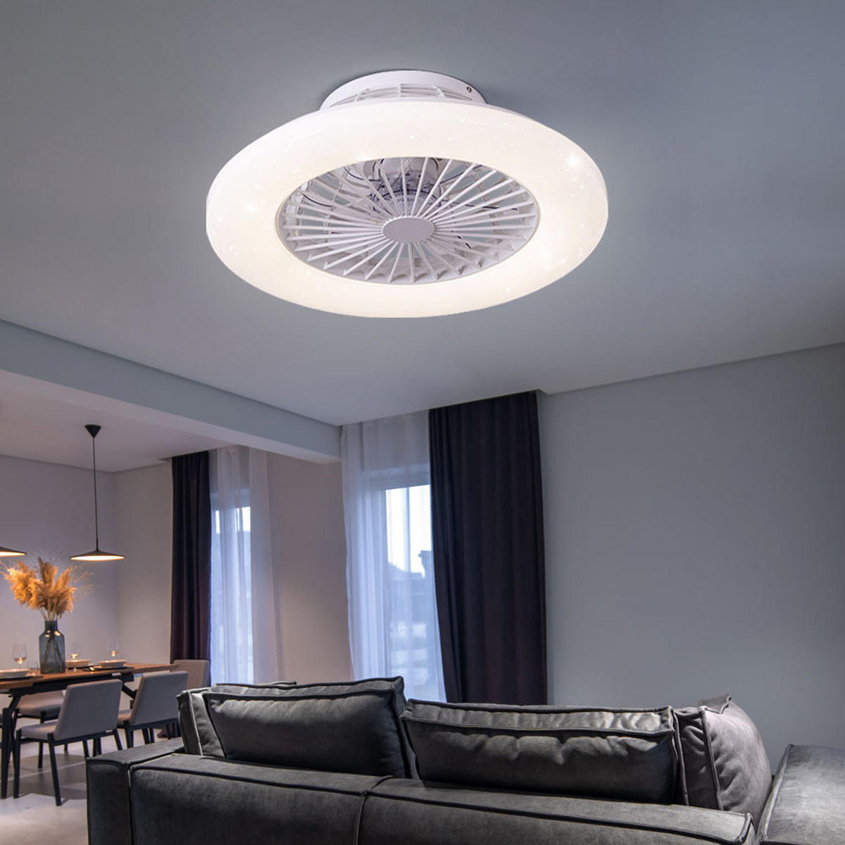 LED DECKENLEUCHTE TRAVO Weiß - Weiß, Metall (50/50/17.5cm) - Globo Lighting