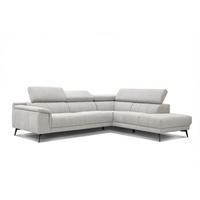 ECKSOFA FIERO 5-Sitzer, creme - Creme/Schwarz, Holzwerkstoff/Textil (290/228cm) - Courtois Laville