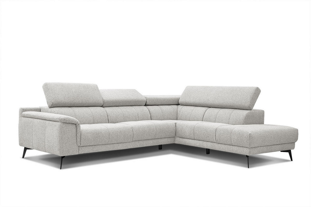 ECKSOFA FIERO 5-Sitzer, creme - Creme/Schwarz, Holzwerkstoff/Textil (290/228cm) - Courtois Laville