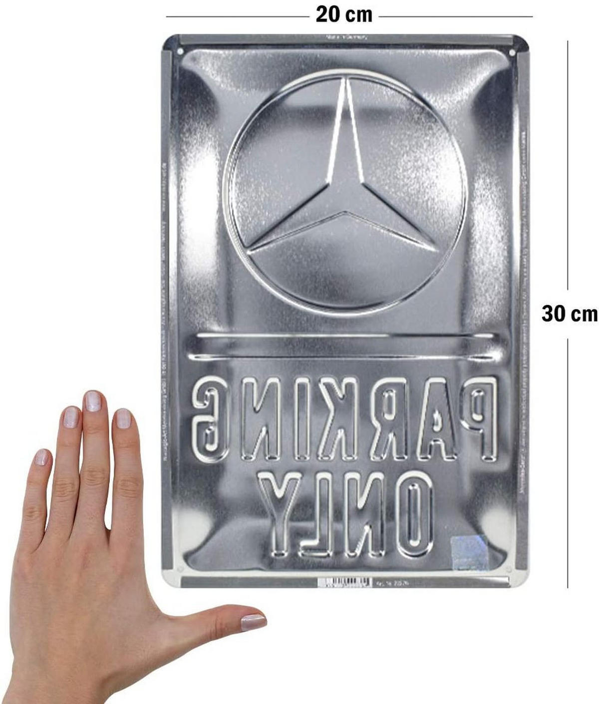 BLECHSCHILD 20/30 cm Mercedes-Benz Parking Only - Multicolor, Metall (20/30/0.2cm) - Nostalgic-Art