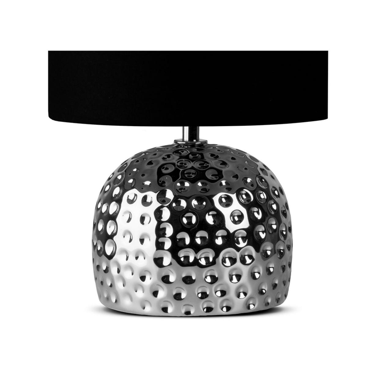 TISCHLAMPE FRAGI, Silber/Schwarz - Silberfarben/Schwarz, Keramik/Textil (21/21/30cm) - KONSIMO®