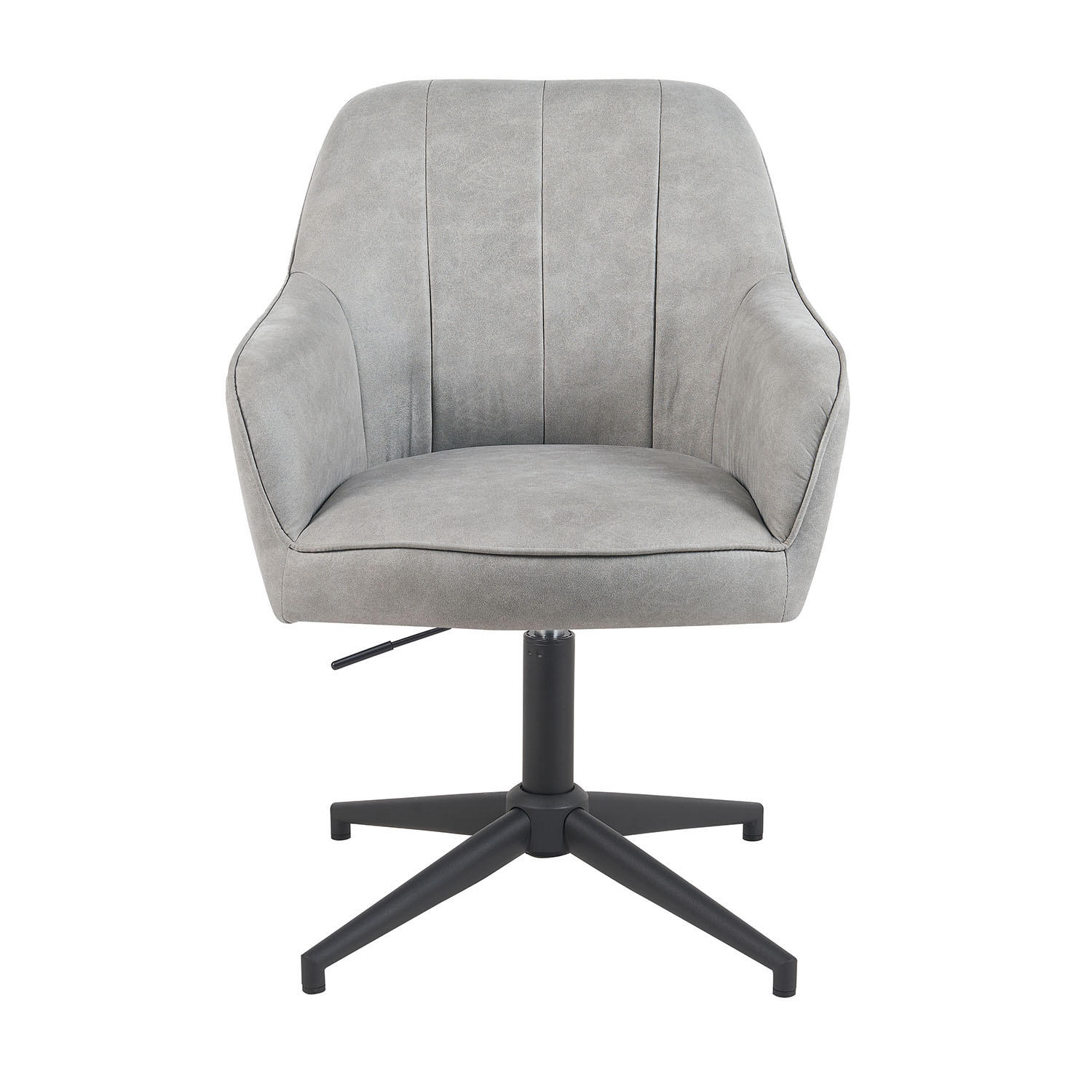 BÜROSTUHL Mika-Elin - Hellgrau/Schwarz, Textil/Metall (60/84/65cm) - DUBI Möbel