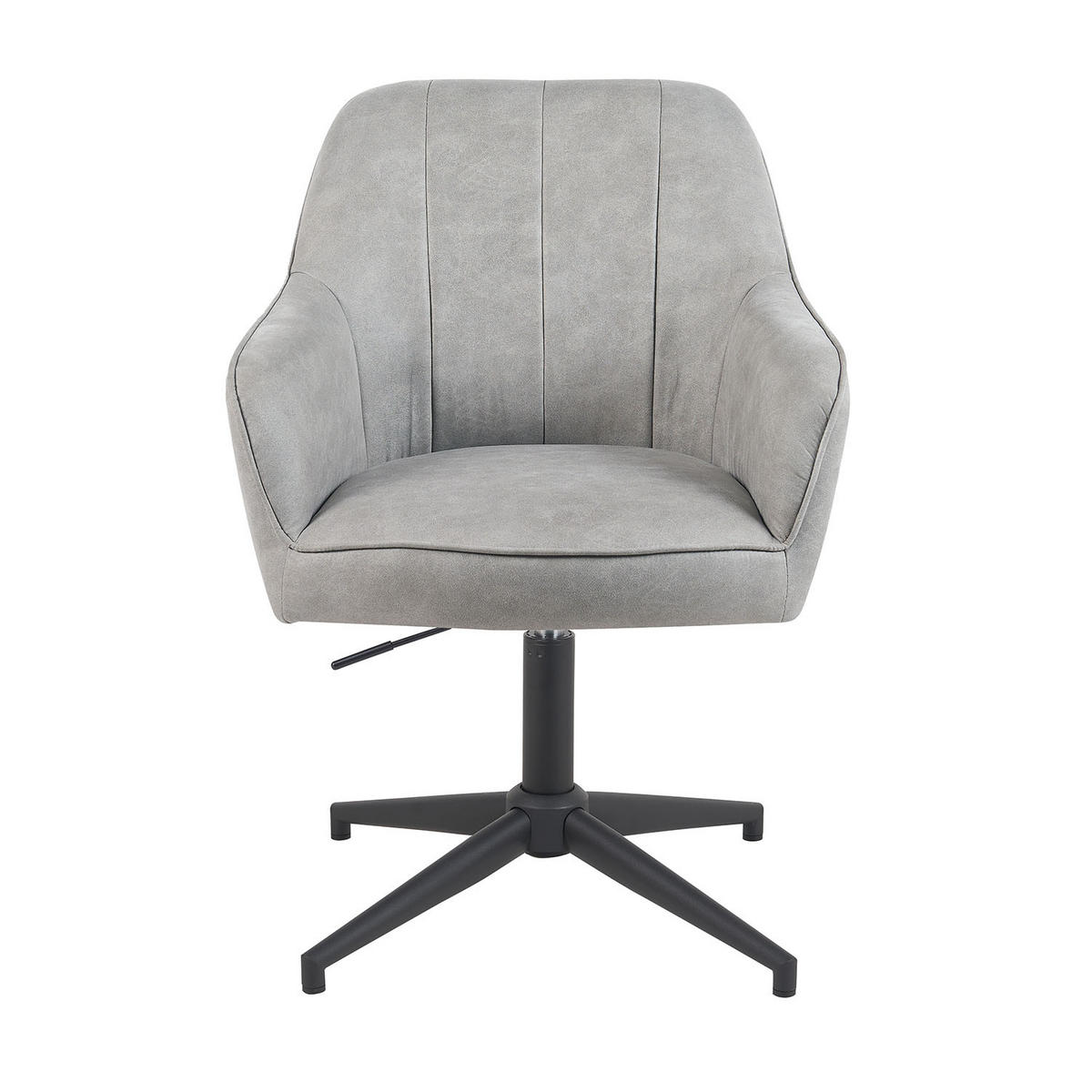 BÜROSTUHL Mika-Elin - Hellgrau/Schwarz, Textil/Metall (60/84/65cm) - DUBI Möbel