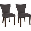 WOHNZIMMERSTUHL 2er Set Stoff dunkelgrau - Dunkelgrau, Holz/Textil (52/90/59cm) - CLP