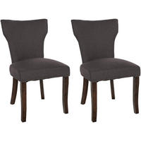 WOHNZIMMERSTUHL 2er Set Stoff dunkelgrau - Dunkelgrau, Holz/Textil (52/90/59cm) - CLP
